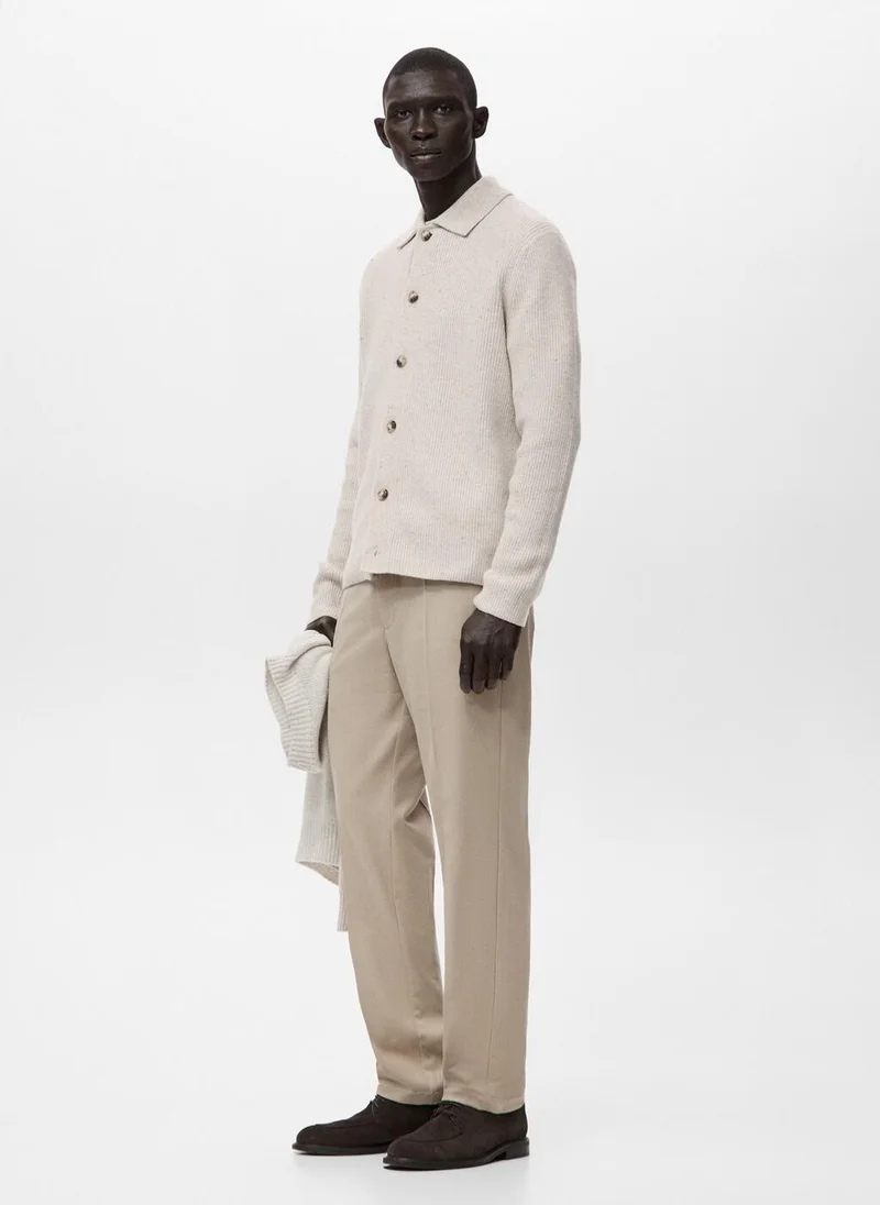 Mango Man  Ribbed knit cardigan for Men | Best Price UAE